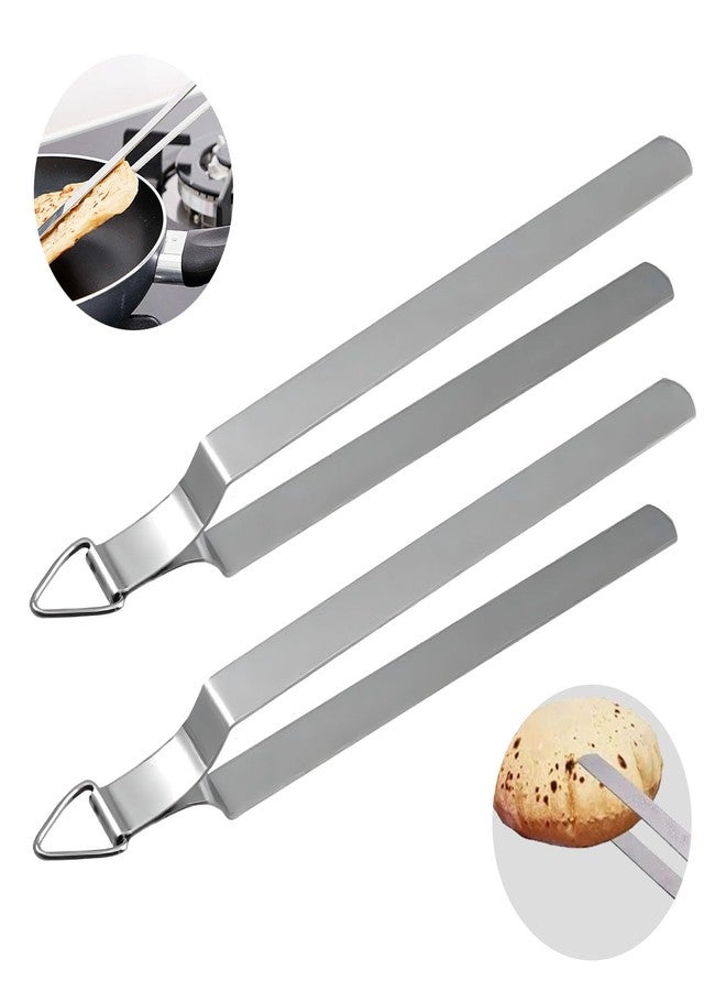 AADHIK الفولاذ المقاوم للصدأ Chimta للمطبخ، روتي تونغ، شاباتي شيمتا، ملقط للشاباتي (عبوة من 2) - Image 1